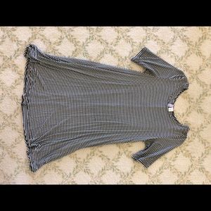 Black and white striped dress